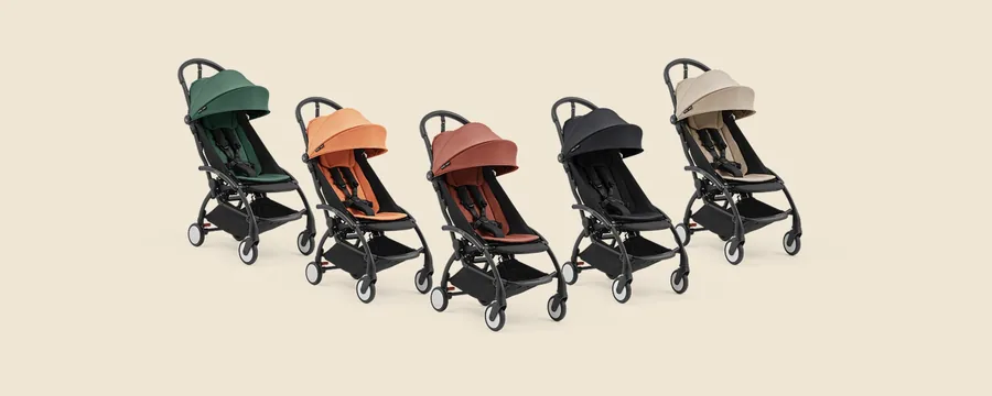 The Stokke YOYO⁵ in its five colours side by side